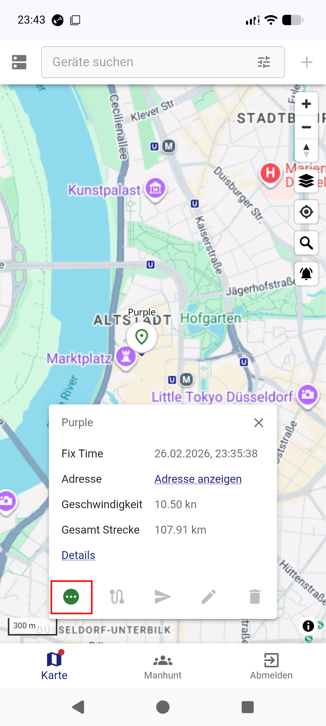Traccar Manager – Navigation starten