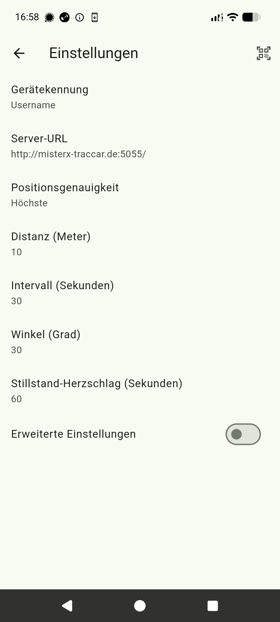 Traccar Client Schritt 2